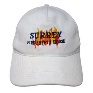 Surrey Fire Safety House Snapback Cap White One Size Adjustable 6 Panel Enza